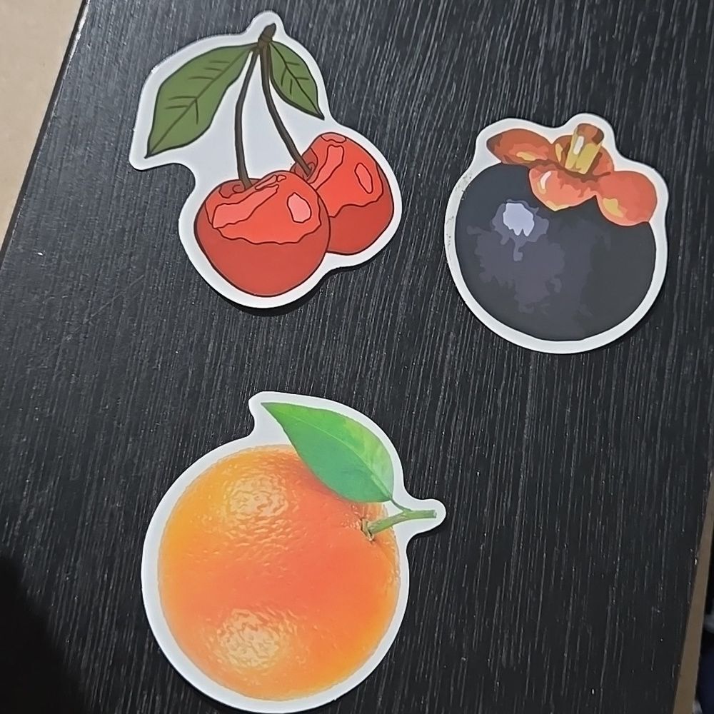Stickers Womens Cute Fun Unique Y2k 1 Ea Cherries orange mangosteen fruit